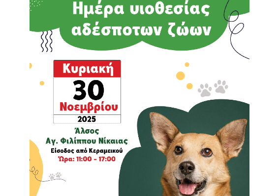 Ξεκινούν Ημέρες Υιοθεσίας αδέσποτων ζώων «Υιοθέτησε! Μην αγοράζεις!»